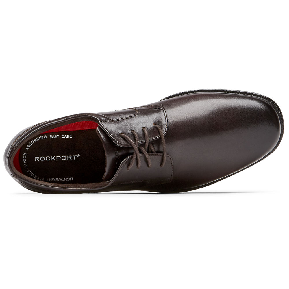 Oxfords Rockport Hombre Mexico - Charles Road Plain Toe Marrom Oscuro - VZXLG6128